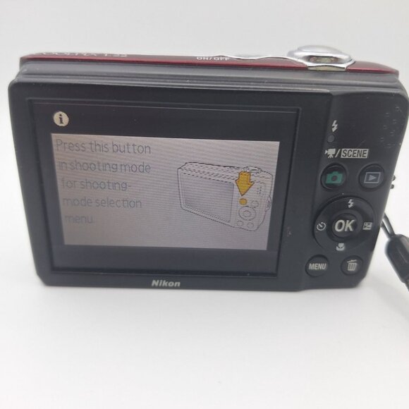 Nikon Red Coolpix L22 Digital Camera 12.0MP 3.6 Optical Zoom Tested Works Travel - Picture 7 of 8